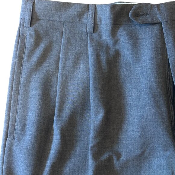 Vestimenta Spa Men's Italian Made Wool Gray Pleated Front Pants Size 36 X 29 - Picture 1 of 10